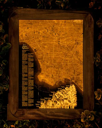 12x18" map of Los Angeles, CA