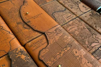 Tactile Craftworks' leather map goods
